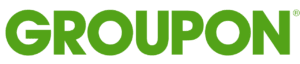 Le logo groupon sur fond vert.