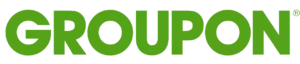 Le logo groupon sur fond vert.