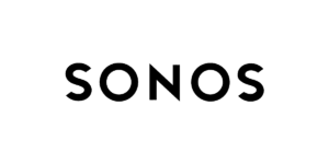 Le logo de Sonos sur fond vert.