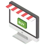 Un écran numérique affichant le mot « acheter ».