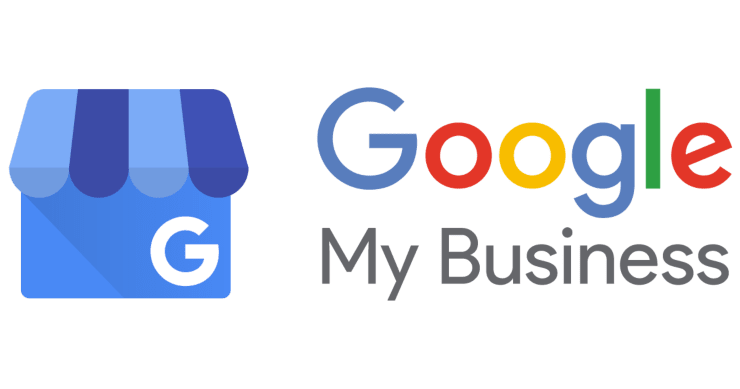 Le logo de la boutique Google sur fond bleu et jaune.