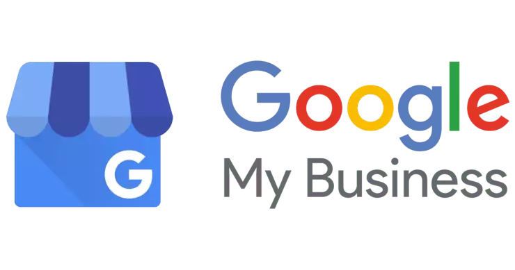 Le logo de la boutique Google sur fond bleu et jaune.