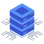 Image isométrique d'une pile de serveurs.