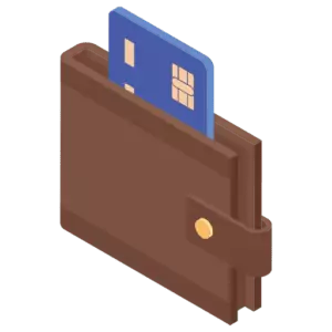 Un portefeuille avec une carte de crédit dedans.